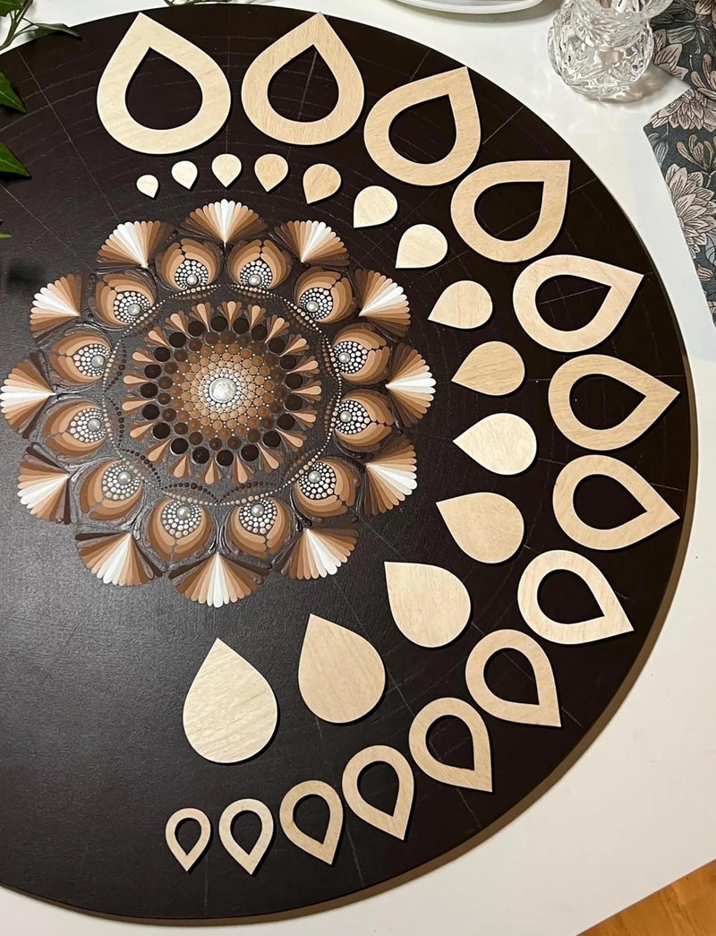 Cliths 28 Pcs Stencil Set for Drawing Mandala Art Supplies with Wooden Shapes, Dot Art Tools & Geometric Patterns Tracing Set - Image 1