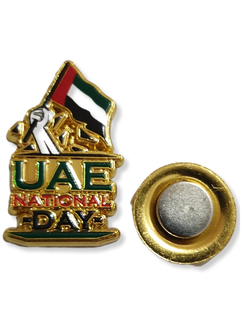 الزعابية بروش على شكل شعار اليوم الوطني لدولة الإمارات العربية المتحدة يد ترفع العلم - Image 2