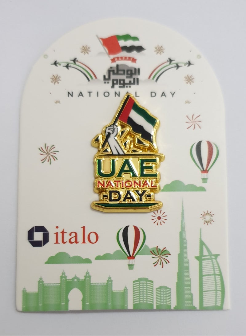 الزعابية بروش على شكل شعار اليوم الوطني لدولة الإمارات العربية المتحدة يد ترفع العلم - Image 5