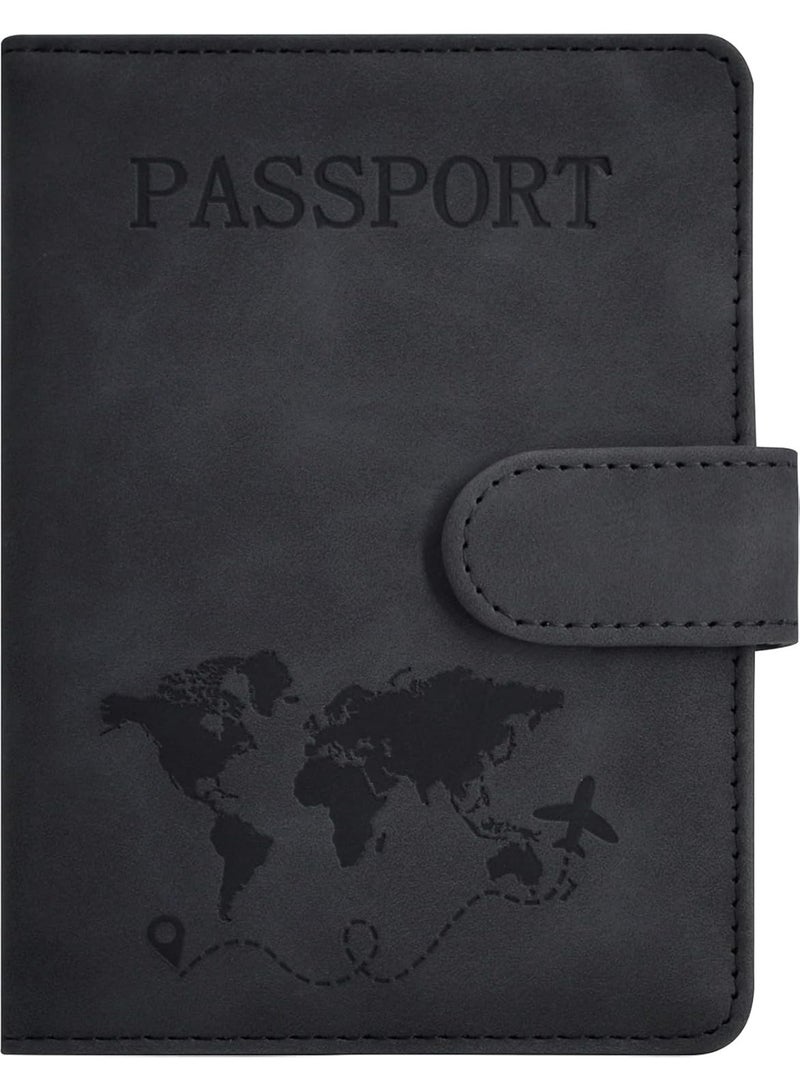 Passport Holder for Travel Essentials, Passport Wallet Cover Case for Travel Must Haves Accessories,Passport Book Holders for Women and Men Black - Image 1