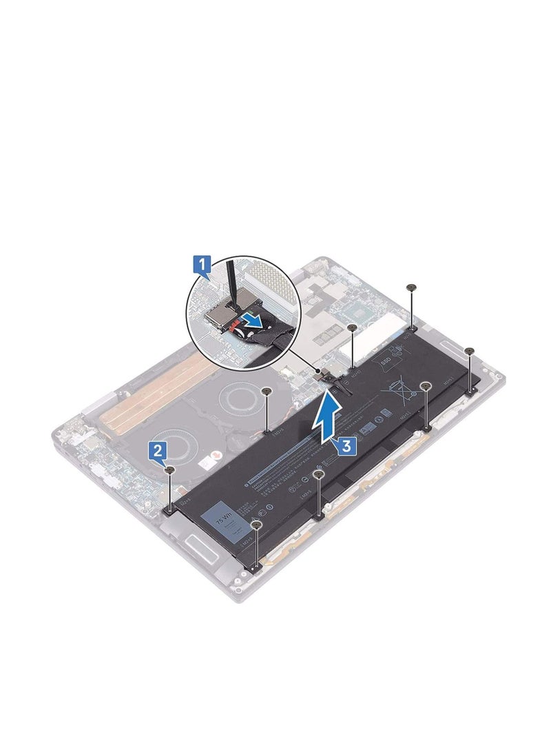 Terabyte بطارية لابتوب 8N0T7 11.4V 75Wh 6 خلايا متوافقة مع ديل XPS 15 9575 P73F001 15-9575-D1605TS 15-9575-D1805TS Precision 5530 2 في 1 سلسلة نوتبوك 08N0T7 TMFYT 0TMFYT 0TT7 MFYT - Image 4