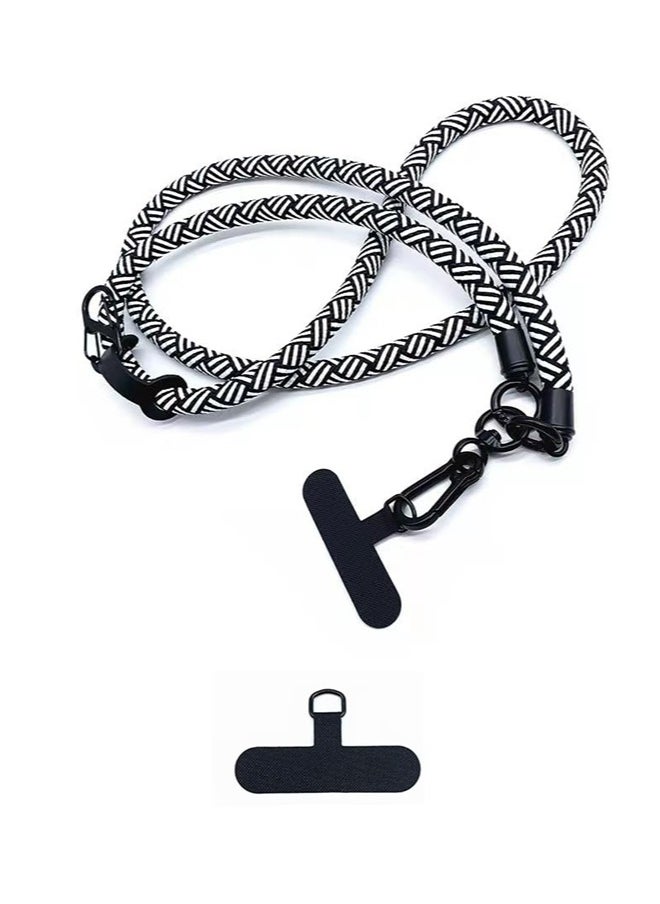 Dominy - 120CM Cell Phone Lanyard, Adjustable Crossbody Cell Phone Strap with Additional 2 Hooks,Around the Neck Wrist Strap for Most Smartphone Case, Headset Keychain,Thick - Image 1
