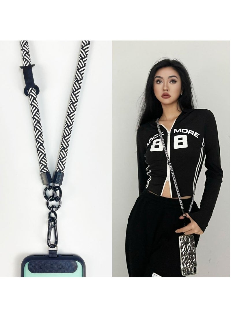 Dominy - 120CM Cell Phone Lanyard, Adjustable Crossbody Cell Phone Strap with Additional 2 Hooks,Around the Neck Wrist Strap for Most Smartphone Case, Headset Keychain,Thick - Image 1