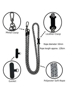 Dominy 120CM Cell Phone Lanyard, Adjustable Crossbody Cell Phone Strap with Additional 2 Hooks,Around the Neck Wrist Strap for Most Smartphone Case, Headset Keychain,Thick  - Image 2