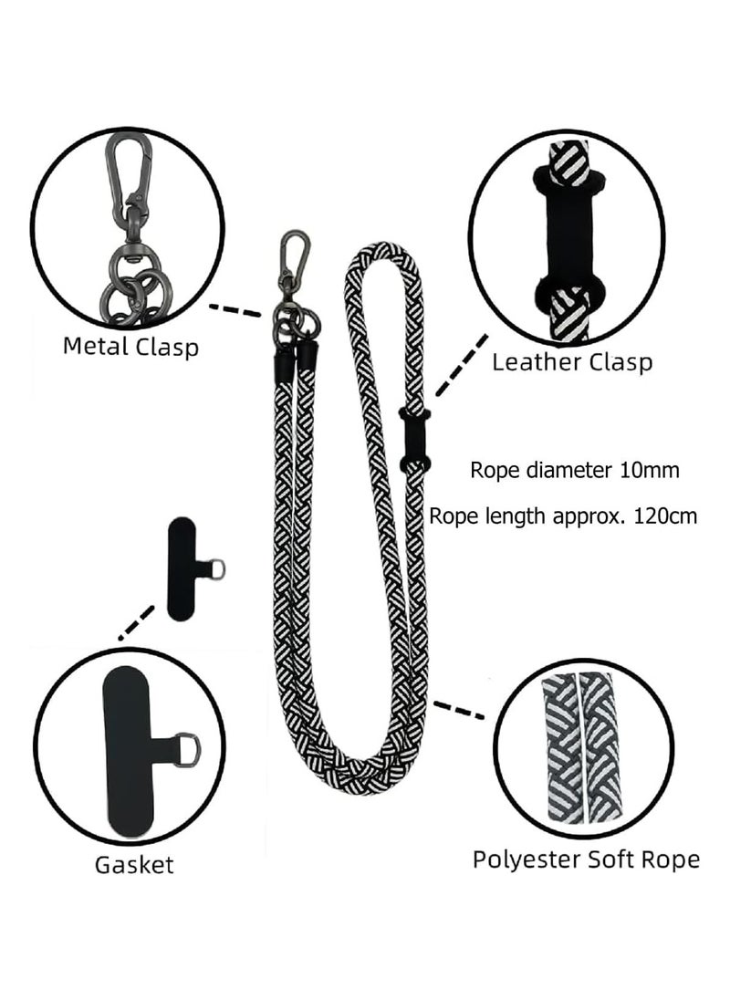 Dominy - 120CM Cell Phone Lanyard, Adjustable Crossbody Cell Phone Strap with Additional 2 Hooks,Around the Neck Wrist Strap for Most Smartphone Case, Headset Keychain,Thick - Image 1