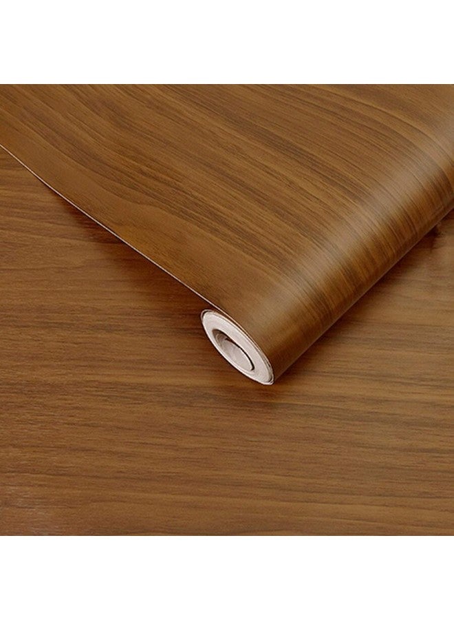 Wolpin Wall Stickers Door Wallpaper DIY Vinyl Shelf Liner, Wood Furniture Makeover, Almirah, Table Top, Bedroom Wardrobe, Kitchen Cupboard, Door Brown - Image 1