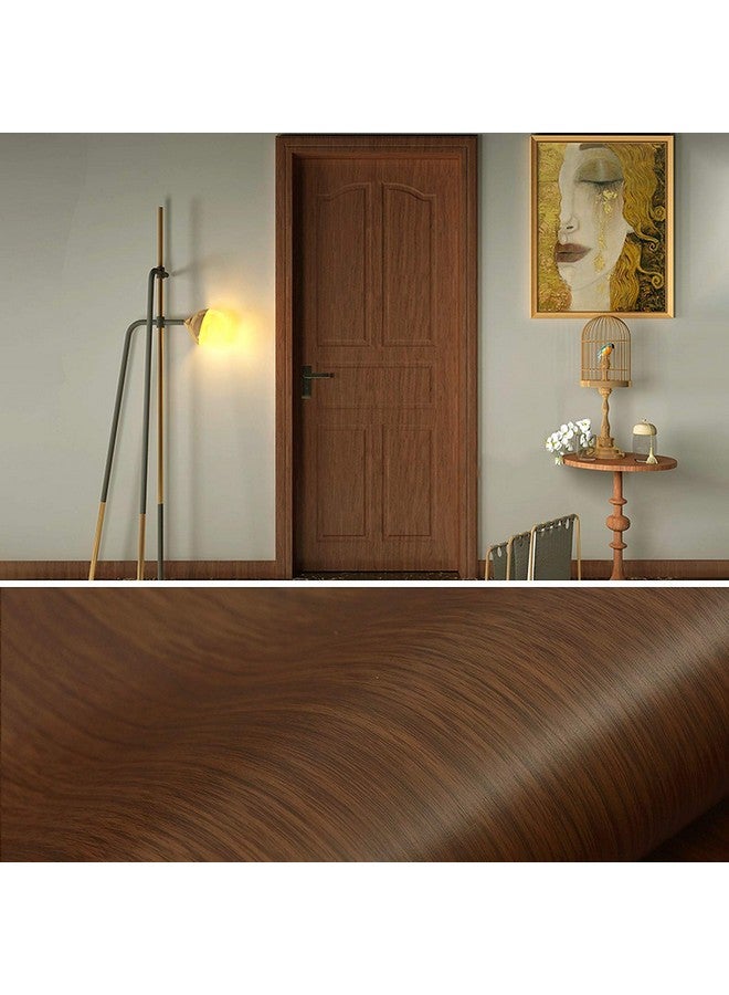 Wolpin Wall Stickers Door Wallpaper DIY Vinyl Shelf Liner, Wood Furniture Makeover, Almirah, Table Top, Bedroom Wardrobe, Kitchen Cupboard, Door Brown - Image 4