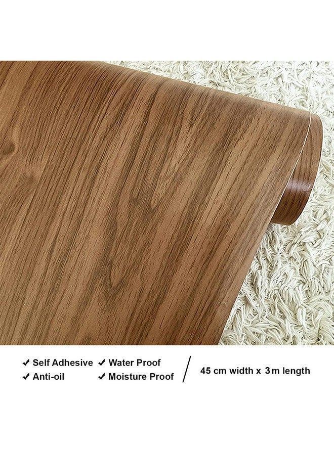 Wolpin Wall Stickers Door Wallpaper DIY Vinyl Shelf Liner, Wood Furniture Makeover, Almirah, Table Top, Bedroom Wardrobe, Kitchen Cupboard, Door Brown - Image 3