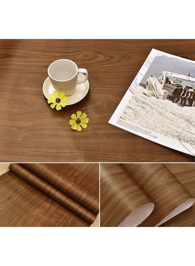 Wolpin Wall Stickers Door Wallpaper DIY Vinyl Shelf Liner, Wood Furniture Makeover, Almirah, Table Top, Bedroom Wardrobe, Kitchen Cupboard, Door Brown - Image 2