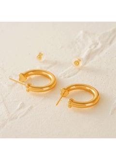 Mevecco Women Hoop Earrings Gold Open C Shape 14K Gold Filled Small Simple Handmade Hypoallergenic Everyday Illusion Jewelry  - Image 5
