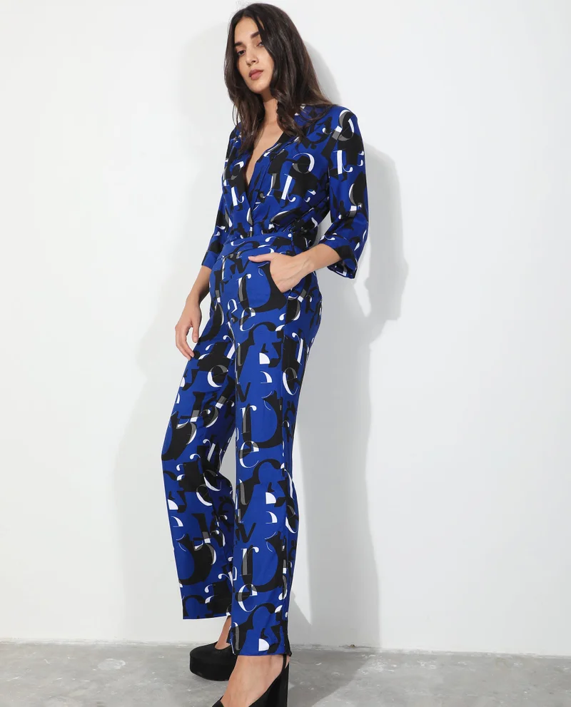Rareism Women's Typography Wide-Leg Viscose Blend Trousers