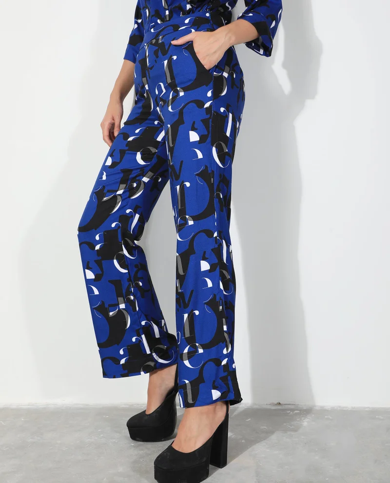 Rareism Women's Typography Wide-Leg Viscose Blend Trousers