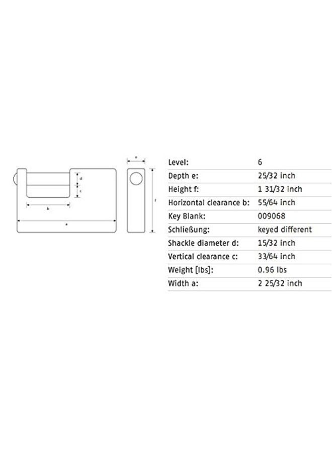 Abus 82/70 KD B 82 Monoblock Solid Brass Padlock Keyed Different - Image 3