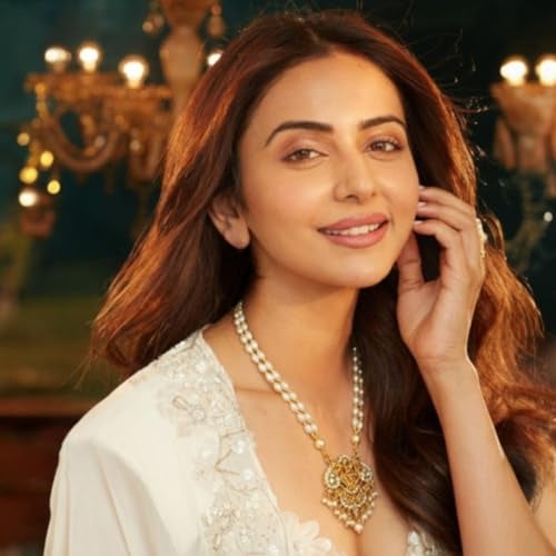 ACCESSHER Women's Traditional White Beaded Temple Necklace with Goddess Lakshmi Pendant | Jewelry with Pearl and Stone Embellishments | Ideal for Weddings & Festivals - Image 2