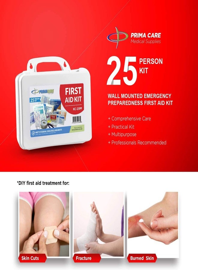 Primacare 25 Person Medium Emergency Preparedness First Aid Kit for Home, School and Office, Wall Mounted White - Image 4