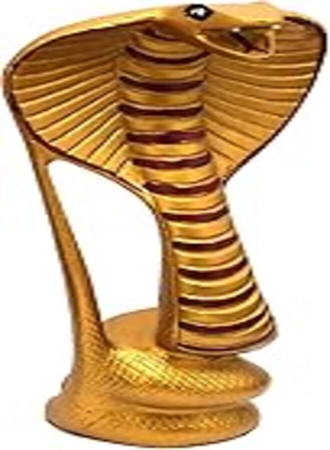immatgar pharaonic Egyptian Cobra Snake Statue Egyptian souvenirs gifts Inspired Gift from Egypt (Golden - 18.5 CM Height)