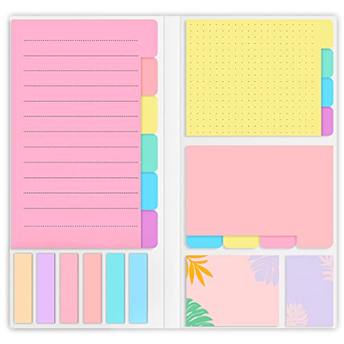 Niutop Sticky Notes Set, Post Self-Stick Notes Pads for Journaling Notebook Planner Study, Office Supplies College Essentials Back to School Supplies for High School Students Teen Girl Gifts Preppy - Image 1