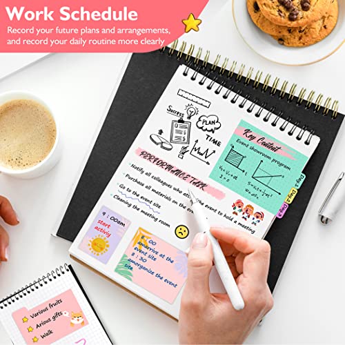 Niutop Sticky Notes Set, Post Self-Stick Notes Pads for Journaling Notebook Planner Study, Office Supplies College Essentials Back to School Supplies for High School Students Teen Girl Gifts Preppy - Image 5