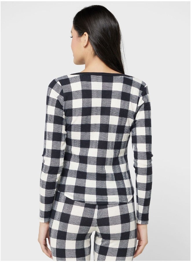 La Senza Checkered Pyjama Top  - Image 2