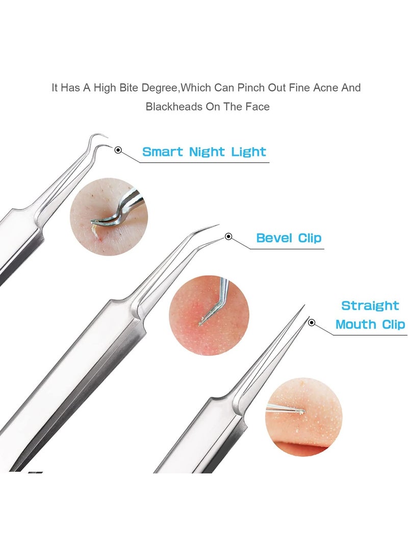 Stainless Steel Blackhead Remover Tool Set 8 Pieces Acne Pimple Extractor Kit Beauty Skincare Cleansing Tools,Removing Acne Blackheads Pimples Milia Suitable for Travel Makeup Bathroom - Image 2