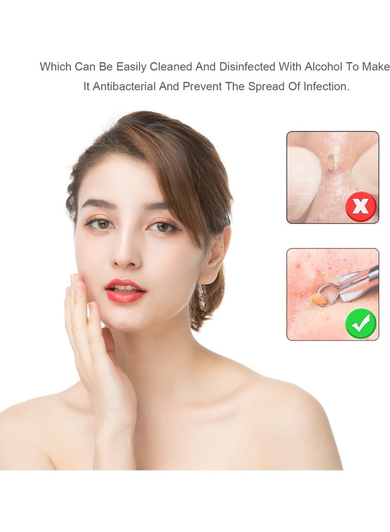 Stainless Steel Blackhead Remover Tool Set 8 Pieces Acne Pimple Extractor Kit Beauty Skincare Cleansing Tools,Removing Acne Blackheads Pimples Milia Suitable for Travel Makeup Bathroom - Image 4