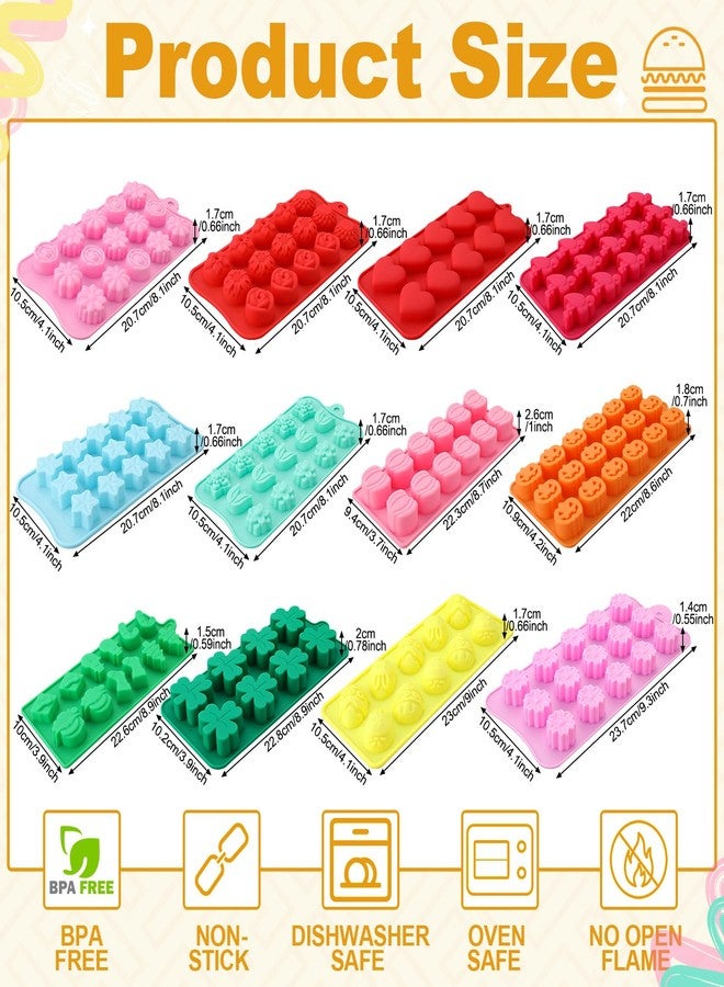 Lemonroad 12 Pcs Seasonal Silicone Mold Set Holiday Silicone Mold Spring Flower Candy Chocolate Rose Tulip Daisy Sunflower Flamingo Making for Mother Day Summer Spring 4th of July Cake Wax Candle - Image 2