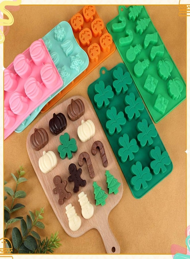 Lemonroad 12 Pcs Seasonal Silicone Mold Set Holiday Silicone Mold Spring Flower Candy Chocolate Rose Tulip Daisy Sunflower Flamingo Making for Mother Day Summer Spring 4th of July Cake Wax Candle - Image 4