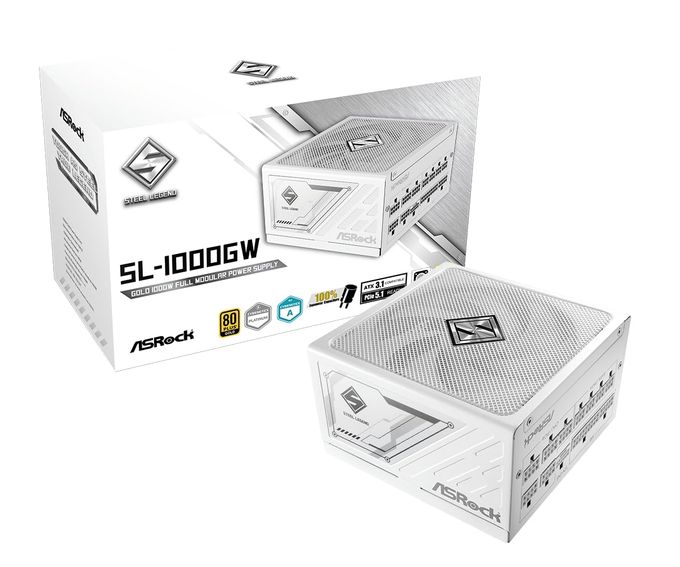 ASRock Steel Legend Sl-1000Gw 1000W 80 Plus Gold & Cybenetics Platinum Full Modular Power Supply Atx3.1 Pcie5.1 Ready With Dual Color 12V-2X6 Cable 10 Years Warranty White Edition Japanese Capacitor - Image 4