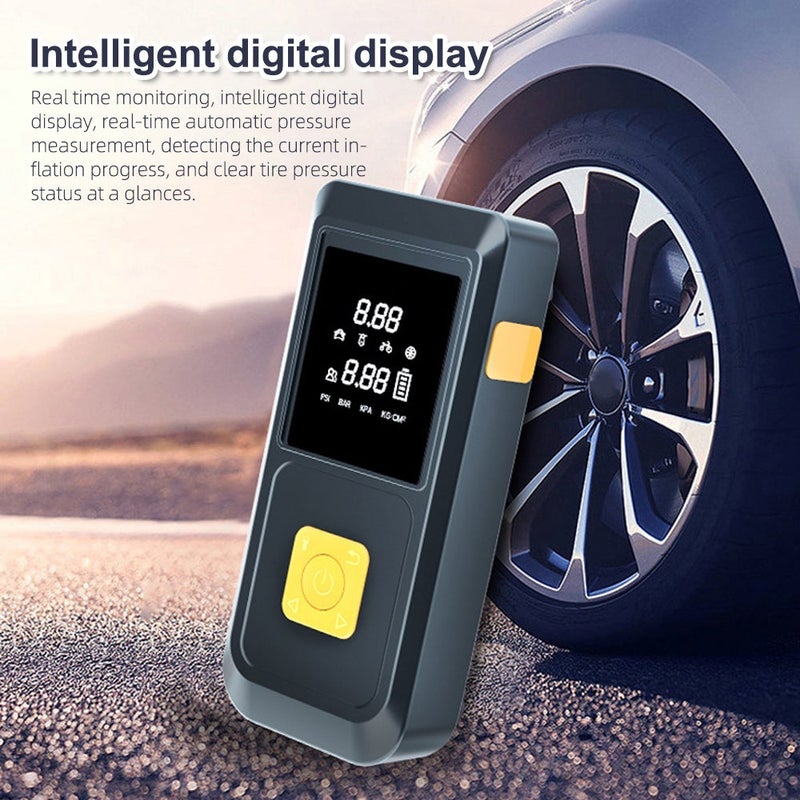 Car Tire Inflation Pump Car Jump Starter Multifunctional Mobilephone Recharger Electric Motorcycle Car Battery Starter Auto Tyre Inflator with LED Light - Image 3