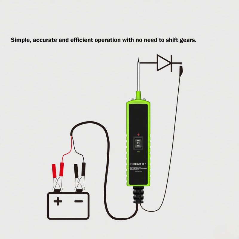 P60 Automotive Circuit Tester Car Electrical System Short Tester 6-30V DC with Function LCD Display Flashlight Component Activation/Continuity Testing/Grounding Detection/Trace Locate Short - Image 3