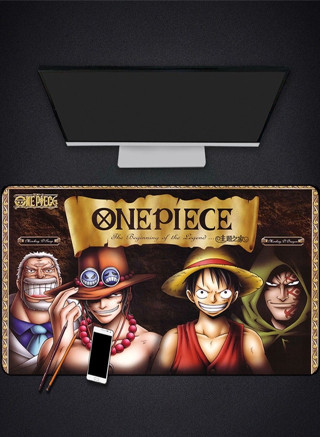 One piece Anime Mouse Pad, Gaming Home Office Mouse Pad, Non-Slip Rubber Base, Suitable For Computer keyboards And Laptops, 300*600*2mm, Black - Image 1