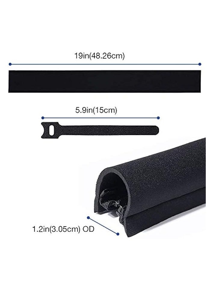 JOTO (4 Pack) Cable Management Sleeve with 10 Pieces Cable Tie, 20 inch Cord Organizer System with Zipper for TV/Computer/Home Entertainment, Flexible Cable Sleeve Wrap Cover -Black - Image 2