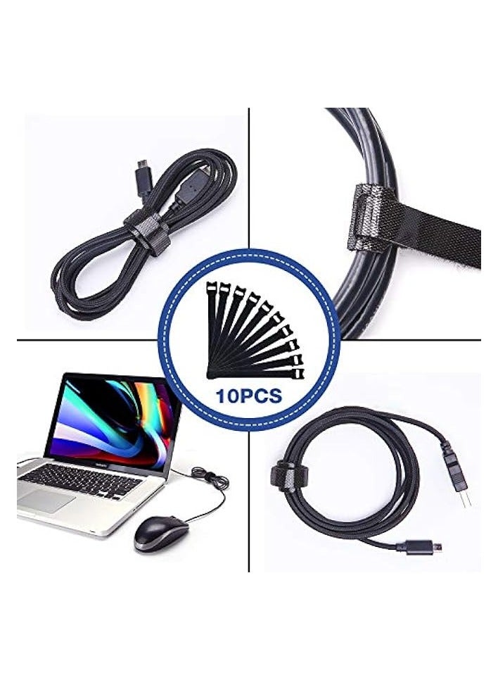 JOTO (4 Pack) Cable Management Sleeve with 10 Pieces Cable Tie, 20 inch Cord Organizer System with Zipper for TV/Computer/Home Entertainment, Flexible Cable Sleeve Wrap Cover -Black - Image 3