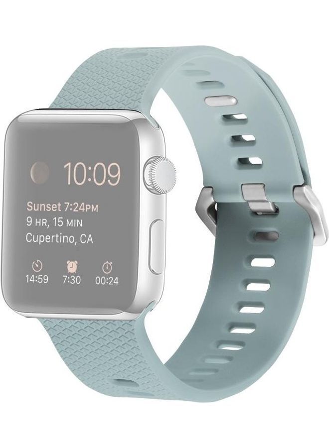 NIBEMINENT Silicone Replacement Watchband For Apple Watch Series 6/SE/5/4 44mm - 3/2/1 42mm Blue - Image 1