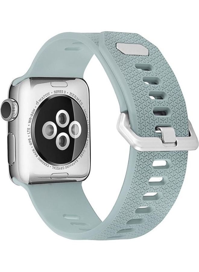NIBEMINENT Silicone Replacement Watchband For Apple Watch Series 6/SE/5/4 44mm - 3/2/1 42mm Blue - Image 4