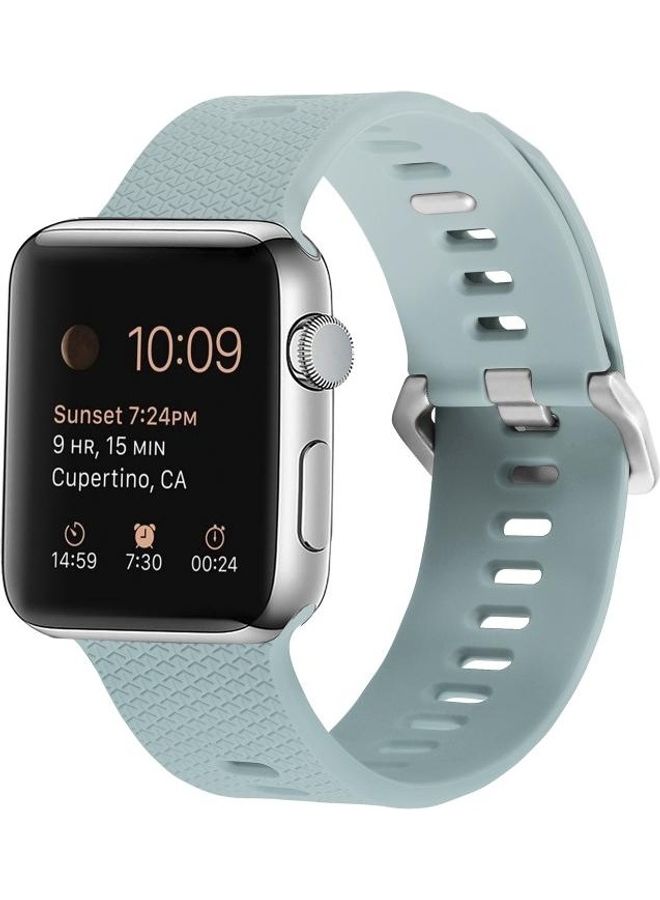 NIBEMINENT Silicone Replacement Watchband For Apple Watch Series 6/SE/5/4 44mm - 3/2/1 42mm Blue - Image 3