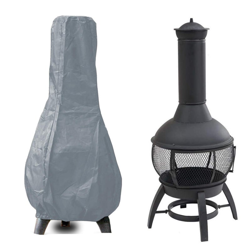 Shmziy Chiminea Covers Waterproof Protective Fire Pit Heater Cover Outdoor Patio Chiminea Caps Outdoor Patio Chiminea Covers Durable Wood Burning Chimineas Covers for Clay Chiminea Gray - Image 2