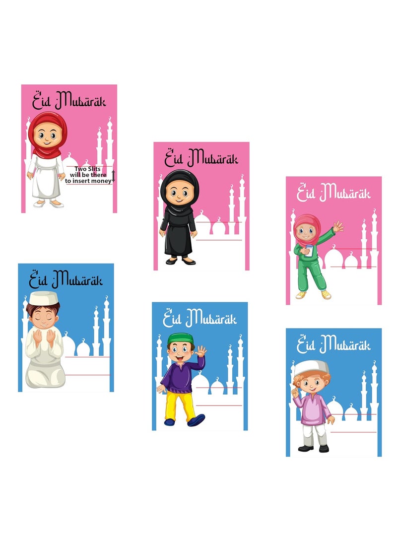 D2c D2C Cardstock Eid Mubarak Eidi Money Gift Cards 6 Designs Pink and Blue 39 x 29 inches 30 