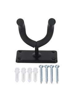 Thoraya Guitar Wall Mount Hanger Hook 4 Holes Acoustic Electric Bass Metal Holder for All Size Guitars Black  - Image 1