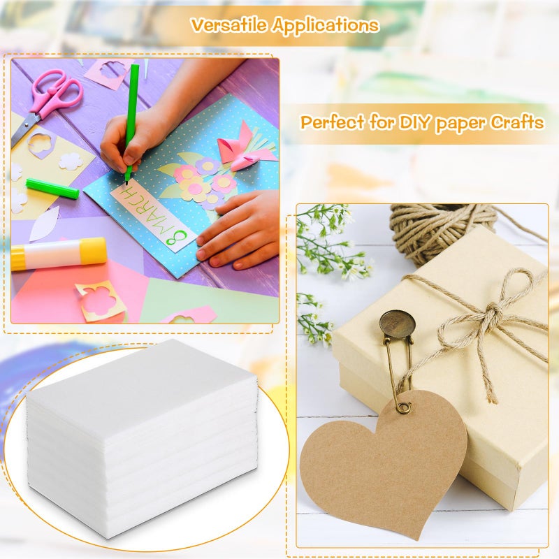 Cholemy 120 Pcs Foam Printing Plates 4 x 6 Inch White Foam Sheets 1/20 Inch Thick Board Paper Sheets for Card Making Crafting Printing DIY Project Stamp Classroom Scrap Booking - Image 5
