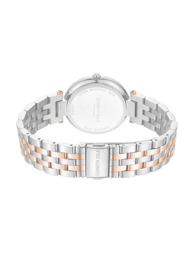 كينيث كول نيو يورك 32mm Analog Women's Watch with Silver-Rose Gold Stainless Steel Bracelet