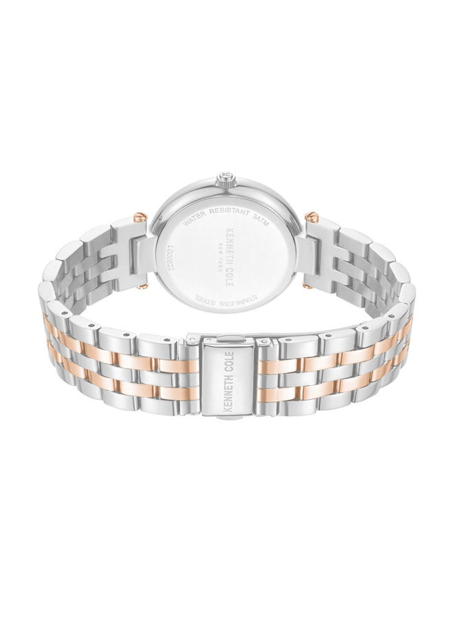 Kenneth Cole New York 32mm Analog Women's Watch with Silver-Rose Gold Stainless Steel Bracelet  - Image 3