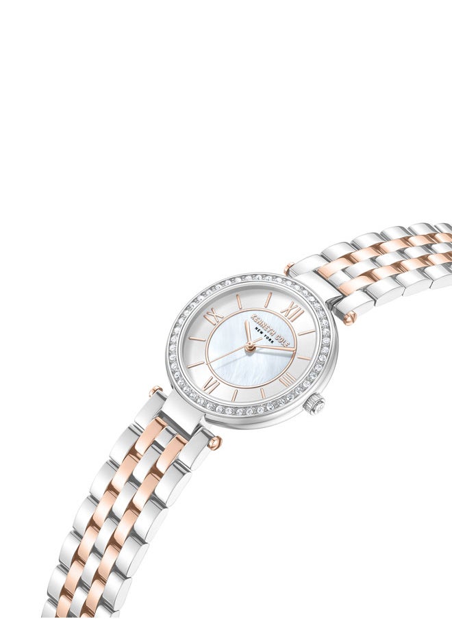 Kenneth Cole New York 32mm Analog Women's Watch with Silver-Rose Gold Stainless Steel Bracelet  - Image 2