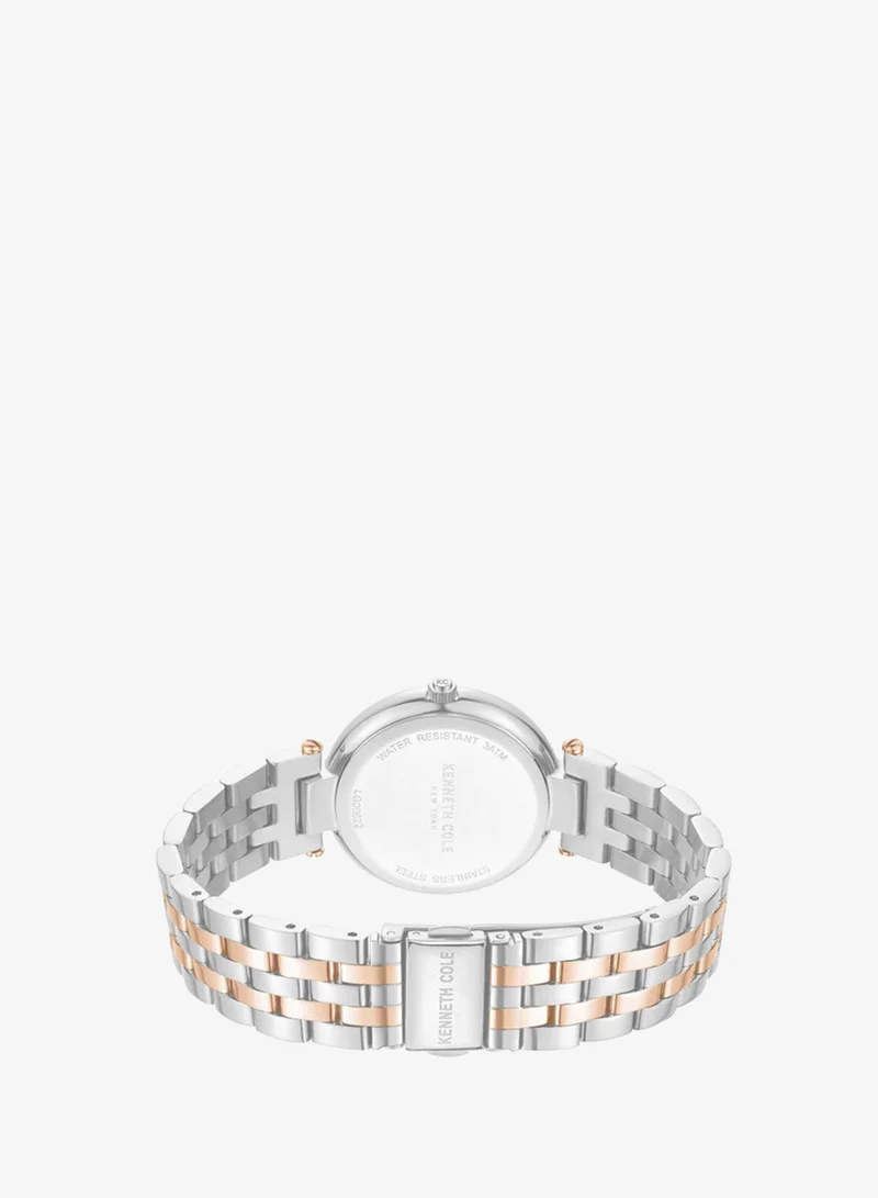 Kenneth Cole New York  32mm Analog Women's Watch with Silver-Rose Gold Stainless Steel Bracelet for Women | Best Price UAE