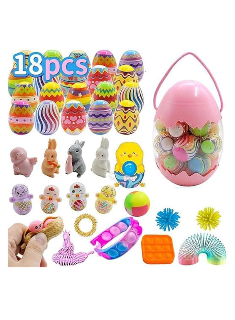 Brain Giggles Pre-Filled Surprise Eggs Fun Toy-Filled Easter Egg Set for Boys and Girls (Pack of 18) - Image 3