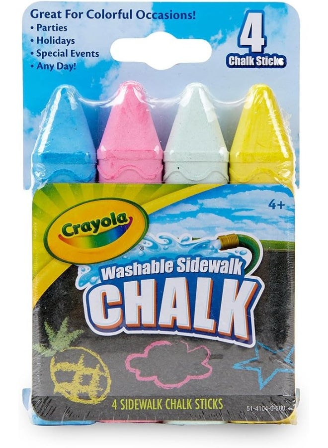 Crayola Washable Sidewalk Chalk, Multi color - 4 ACT - Image 1