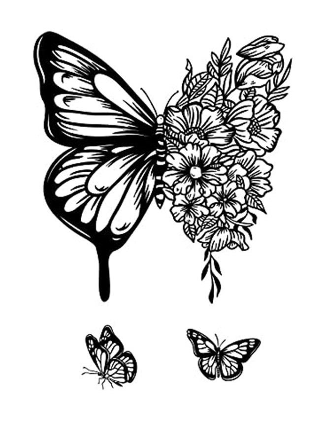 5X2Y - Tattoo Tech, Long Lasting Temporary Tattoos, Last 1-2 Weeks, Waterproof, Semi Permanent Tattoo, Realistic look, No Adhesive, No reflection (Butterfly) - Image 1