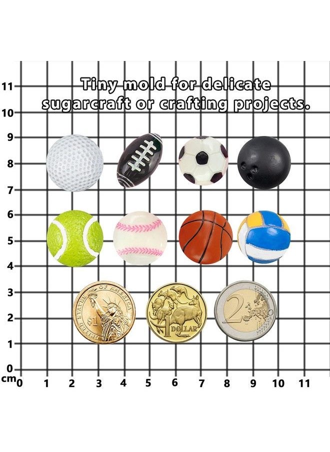 FUNSHOWCASE - Balls Cake Decorating Silicone Mold For Fondant Cupcake Topper Chocolate Candy Baking Epoxy Resin Casting Concrete Cement Plaster Craft 6 Cavities Mini - Image 1