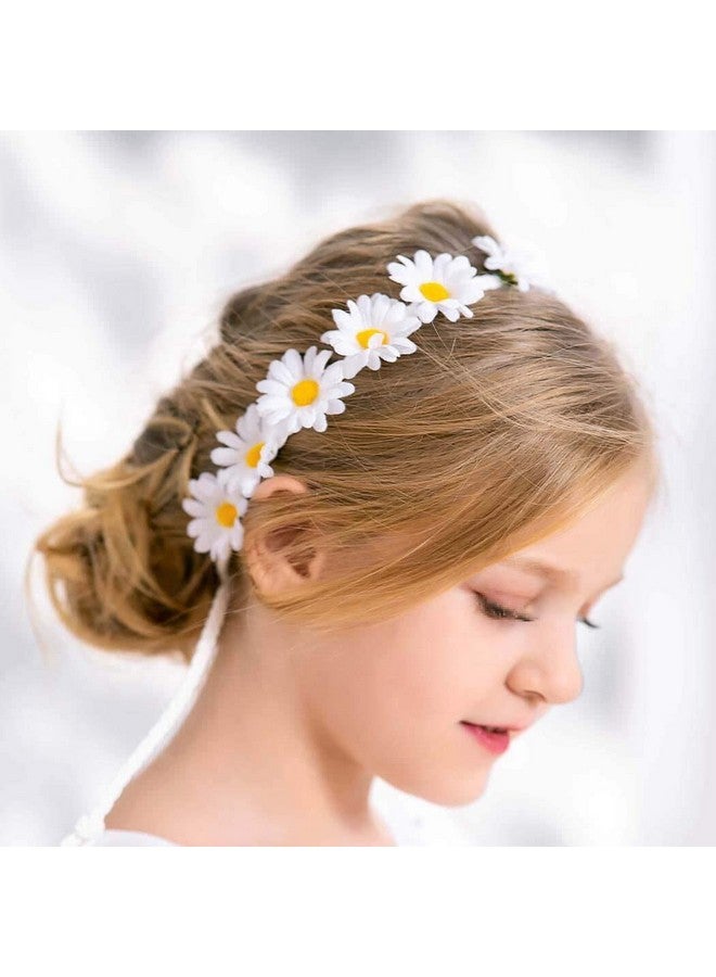 شينج زي عصابة رأس أنيقة من 3 قطع من XINGZI على شكل زهرة الأقحوان، تاج من الزهور على شكل بوهو، قطعة رأس، أداة ربط الشعر، ربطة لف، إكليل زهور لحفلات الزفاف والمهرجانات ومناظر الشاطئ والمهرجانات والفتيات والسيدات على شاطئ البحر والعطلات - Image 5