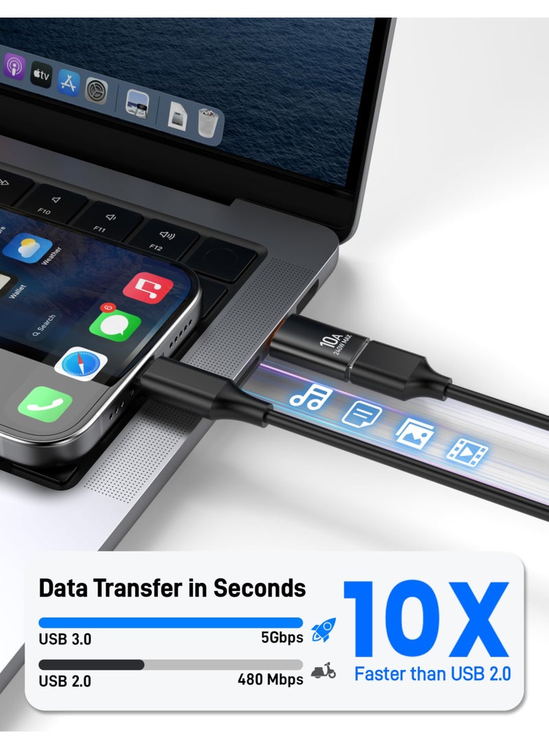 نيكور مجموعة محولات OTG مكونة من 6 قطع: من Type-C إلى USB للشحن السريع ونقل البيانات، متوافقة مع أجهزة Samsung وXiaomi وMacBook وأجهزة الكمبيوتر المحمولة والأجهزة اللوحية وغيرها. تتضمن: 3 محولات (USB ذكر إلى Type-C أنثى) و3 محولات (Type-C ذكر إلى USB أنثى). - Image 5